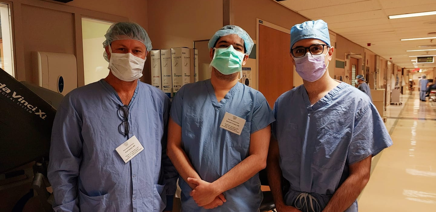 Equipe de cirurgia robótica